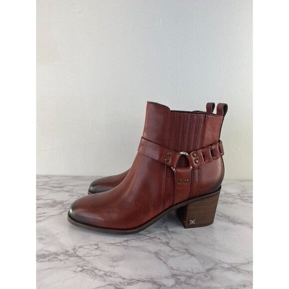Sam Edelman Women's Dalma Red Ankle Boots Shoes SZ 7 Medium - Picture 6 of 9